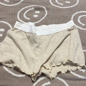La Hearts Ivory Waffle Knit Shorts